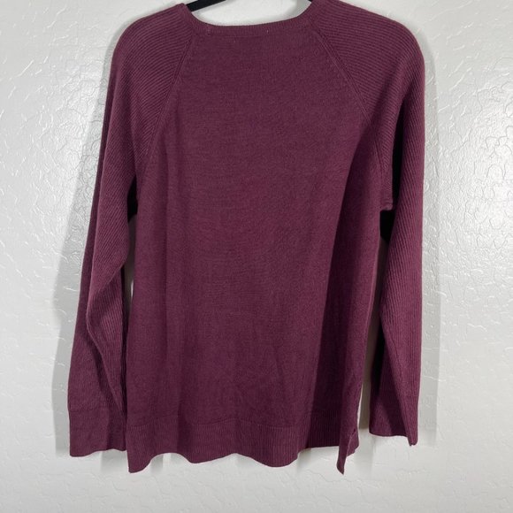 Sweet Romeo Thin Sweater Top Medium Raspberry Ribbed - Picture 6 of 8